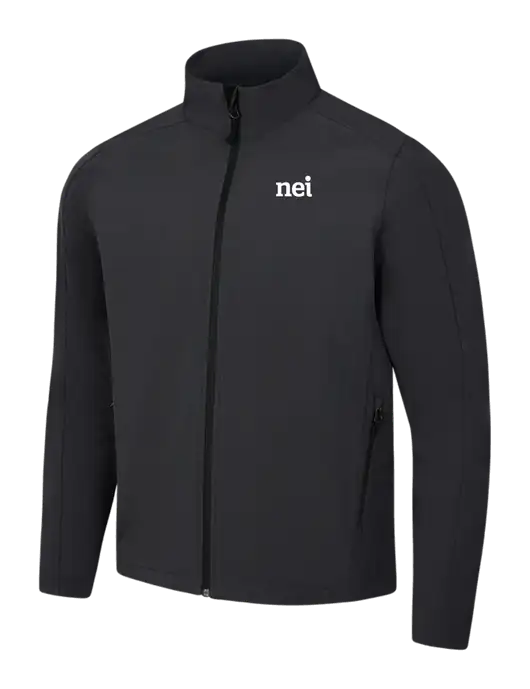 Black Charcoal Heather Core Soft Shell Jacket w/NEI Logo