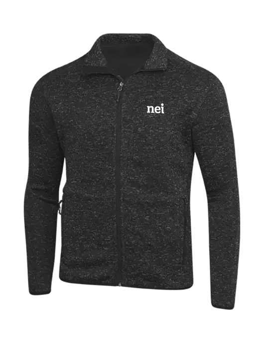 Black Heather Sweater Fleece Jacket w/NEI Logo
