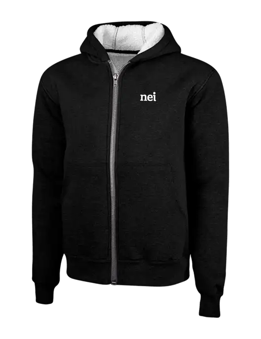 Cornerstone Black Heavyweight Sherpa Lined Hooded Fleece Jacket w/NEI Logo
