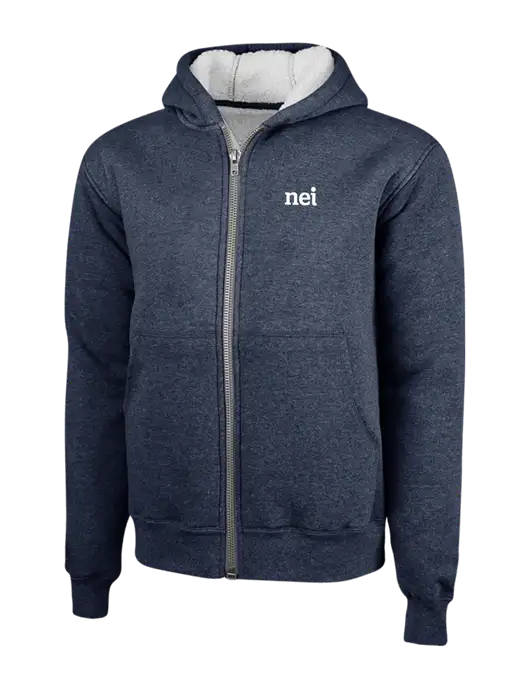 Cornerstone Navy Heavyweight Sherpa Lined Hooded Fleece Jacket w/NEI Logo