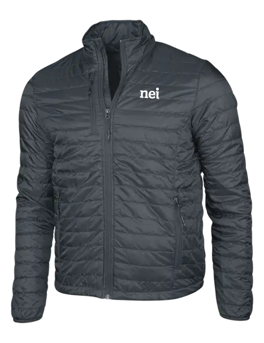 Dark Grey Puffy Packable Jacket w/NEI Logo