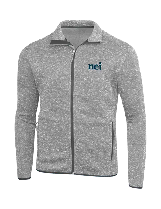 Grey Heather Sweater Fleece Jacket w/NEI Logo