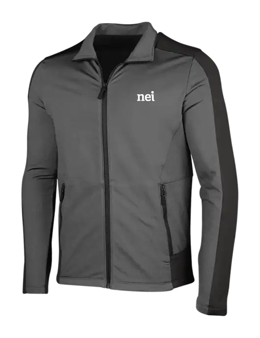 Medium Grey Heather Grid Fleece Jacket w/NEI Logo