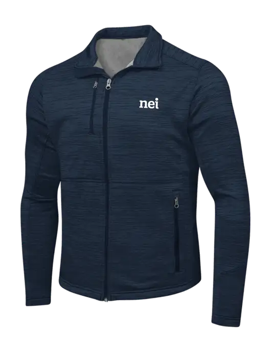 Navy Digi Stripe Fleece Jacket w/NEI Logo