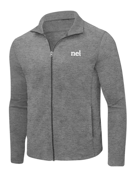 Medium Grey Heather Microfleece Full-Zip Jacket w/NEI Logo