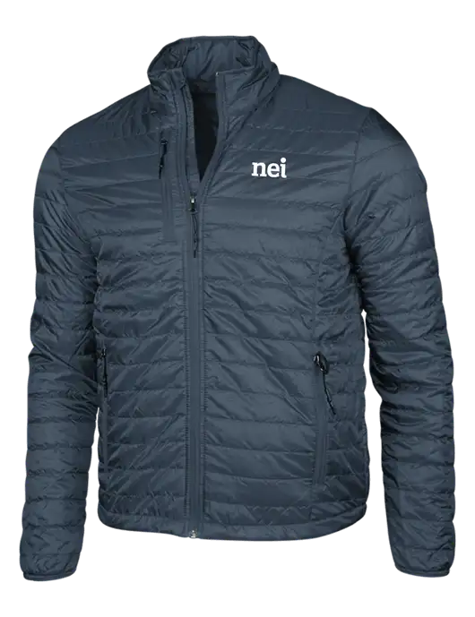 Navy Puffy Packable Jacket w/NEI Logo