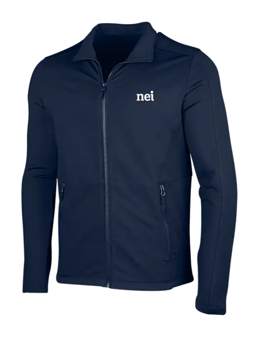 Navy Grid Fleece Jacket w/NEI Logo