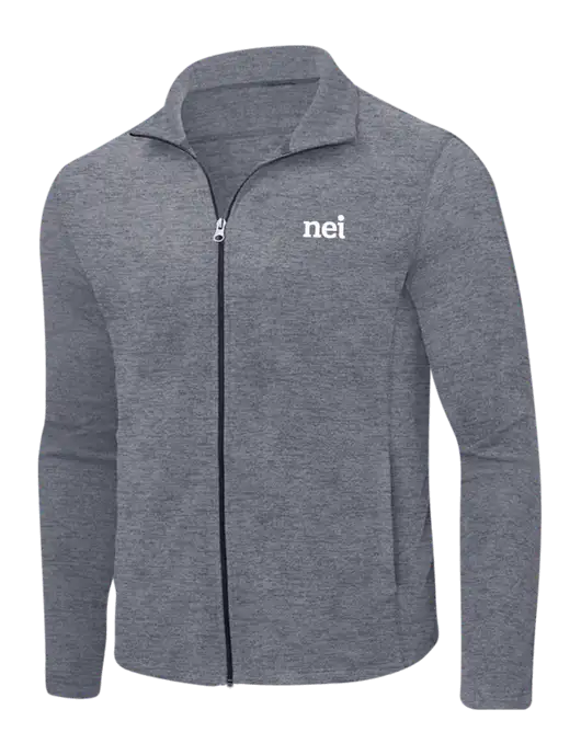 Light Navy Heather Microfleece Full-Zip Jacket w/NEI Logo