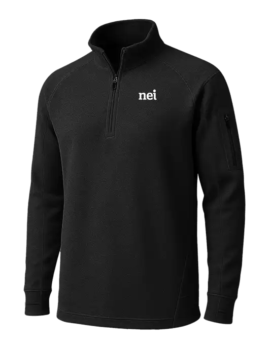 Black Tech Fleece 1/4 Zip Pullover w/NEI Logo
