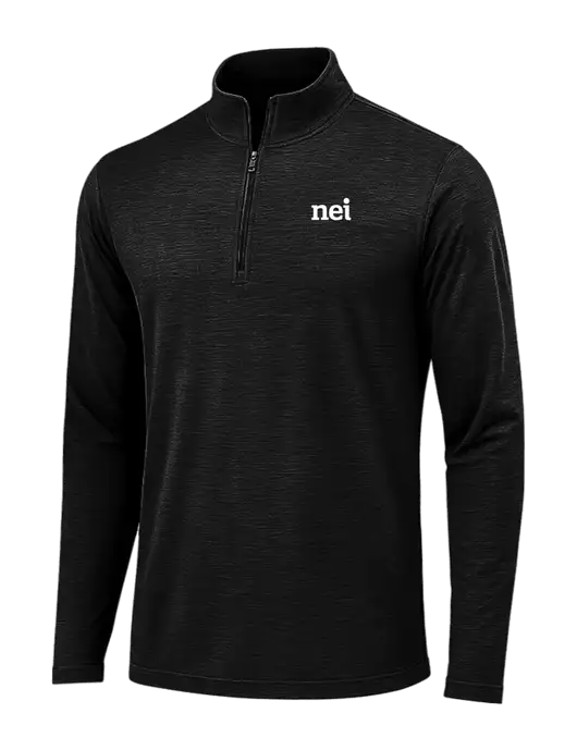 Black Triad Solid Posicharge Tri-Blend Wicking 1/4 Zip Pullover w/NEI Logo
