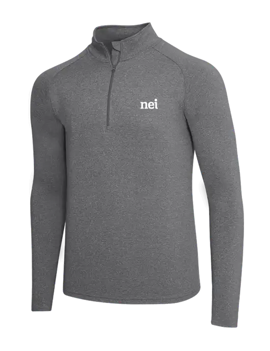 Dark Grey Heather Sport Wick Stretch 1/4 Zip Pullover w/NEI Logo