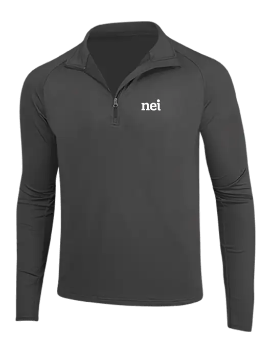 Charcoal Grey Sport Wick Stretch 1/4 Zip Pullover w/NEI Logo