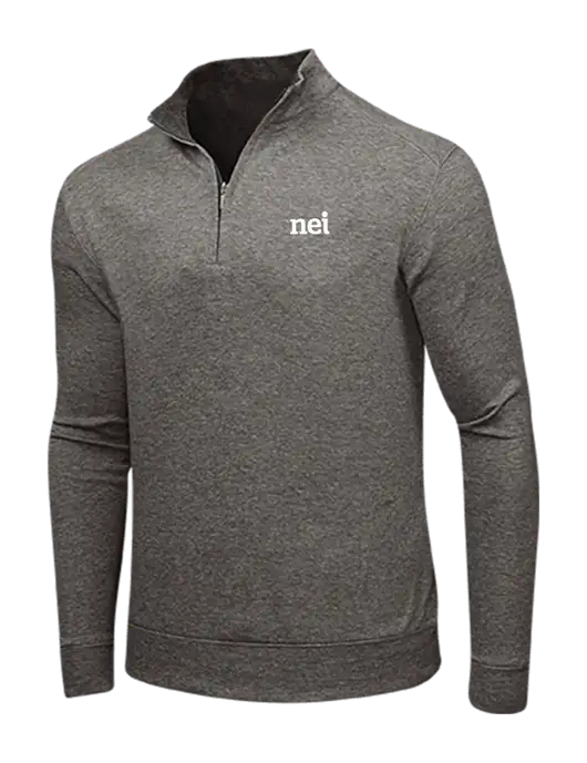 Charcoal Heather/Medium Heather Grey Interlock 1/4 Zip w/NEI Logo