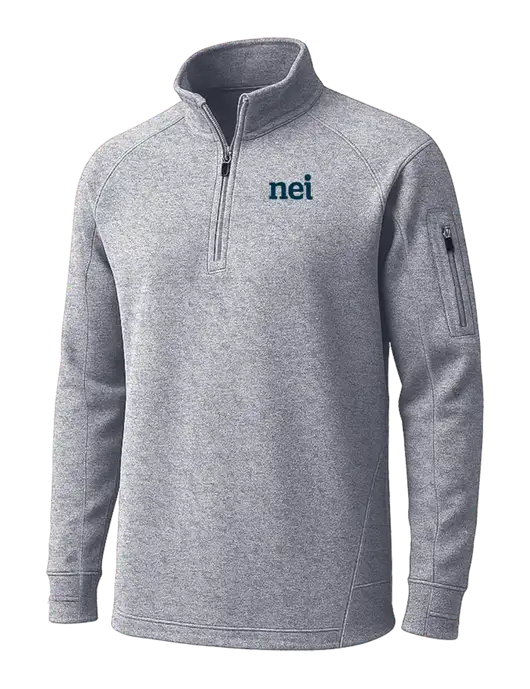 Grey Heather Tech Fleece 1/4 Zip Pullover w/NEI Logo