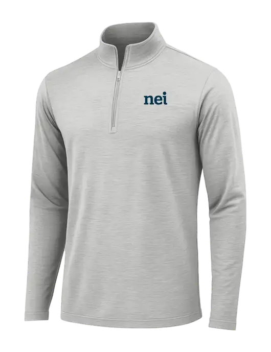 Light Grey Heather Posicharge Tri-Blend Wicking 1/4 Zip Pullover w/NEI Logo