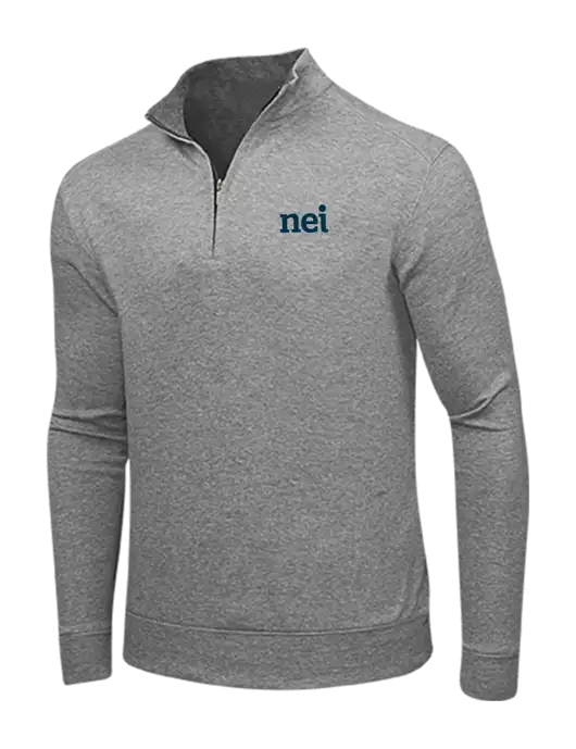 Medium Heather Grey/Charcoal Heather Interlock 1/4 Zip w/NEI Logo
