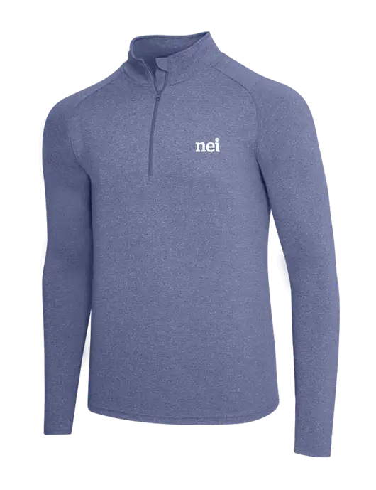 Navy Heather Sport Wick Stretch 1/4 Zip Pullover w/NEI Logo