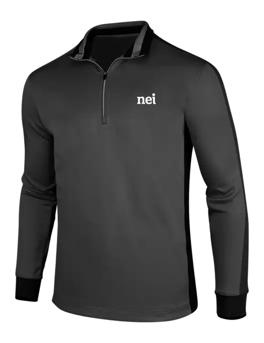 NIKE Anthracite Heather/Black Dry-Fit 1/2 Zip Cover-Up w/NEI Logo