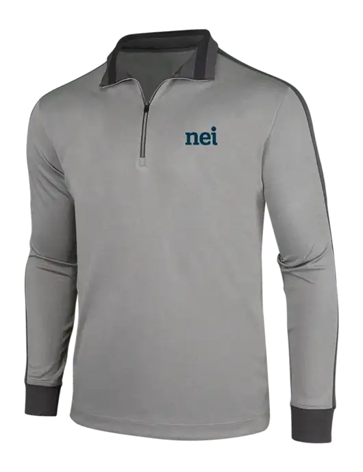 NIKE Athletic Grey/Heather Dark Grey Dry-Fit 1/2 Zip Cover-Up w/NEI Logo