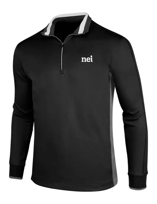 NIKE Black/Dark Grey/White Dry-Fit 1/2 Zip Cover-Up w/NEI Logo