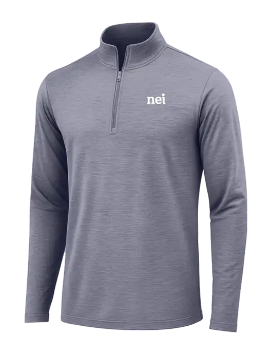 True Navy Heather Posicharge Tri-Blend Wicking 1/4 Zip Pullover w/NEI Logo