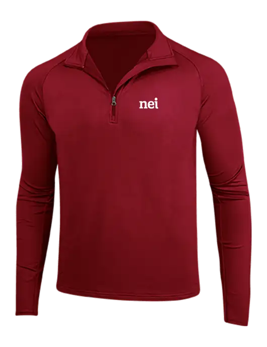 Red Sport Wick Stretch 1/4 Zip Pullover w/NEI Logo
