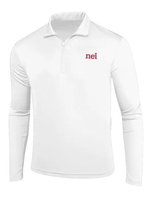 White PosiCharge Competitor 1/4 Zip Pullover w/NEI Logo