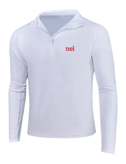 White Sport Wick Stretch 1/4 Zip Pullover w/NEI Logo