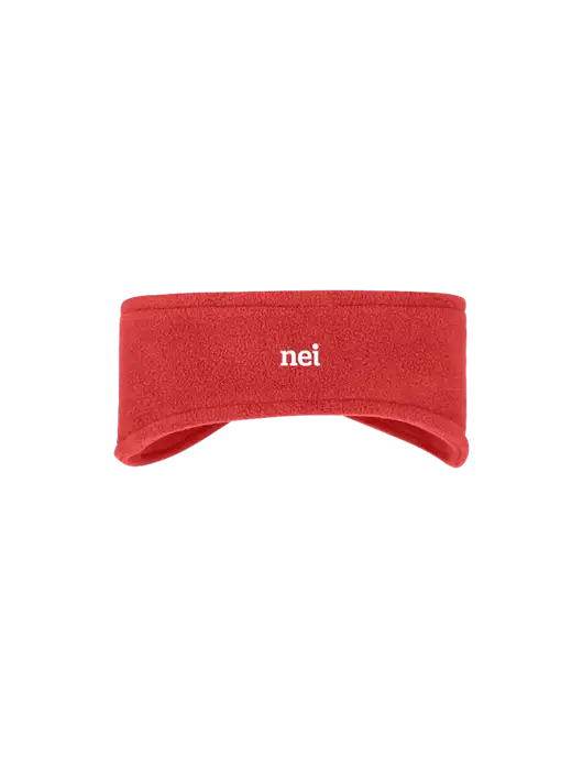 Red Stretch Fleece Headband w/NEI Logo