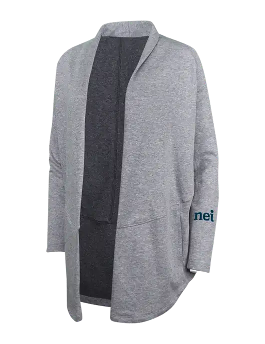 Medium Heather Grey/Char Heather Womens Interlock Cardigan w/NEI Logo