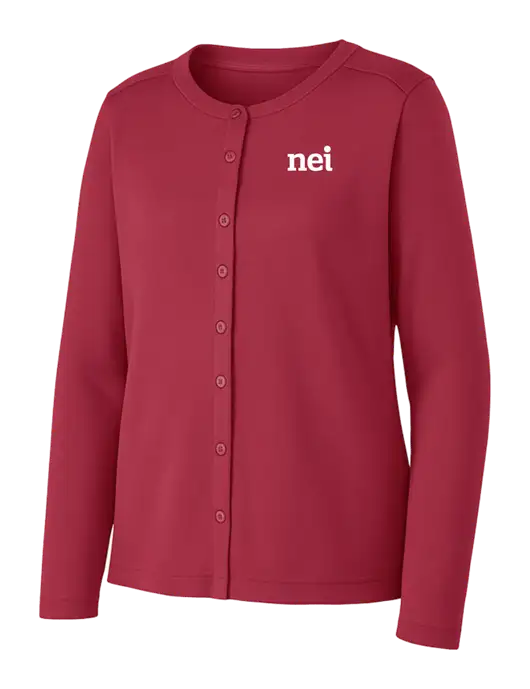 Rich Red Womens Concept Stretch Button-Front Cardigan Sweater w/NEI Logo