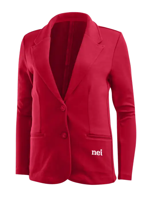 Rich Red Womens Knit Blazer w/NEI Logo