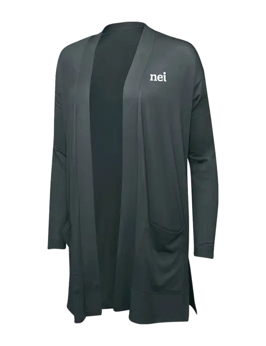 Smoke Grey Womens Concept Long Pocket Cardigan w/NEI Logo