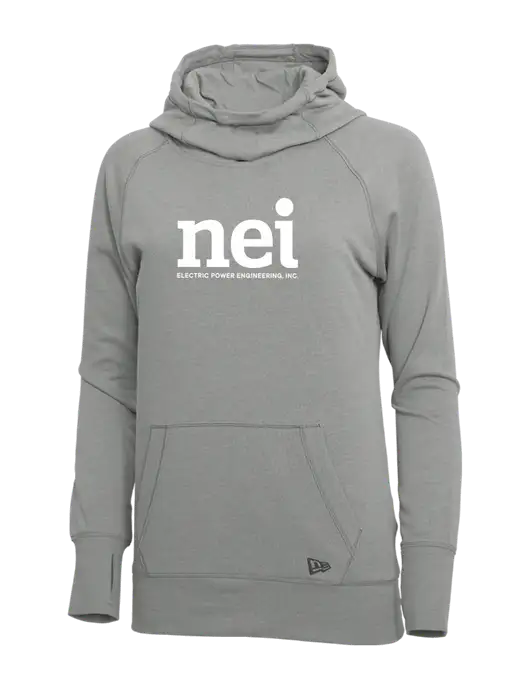 New Era Shadow Grey Heather Womens Tri-Blend Fleece Pullover Hoodie w/NEI Logo