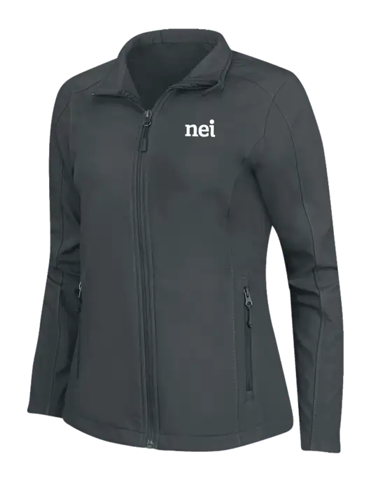 Charcoal Grey Womens Core Soft Shell Jacket w/NEI Logo