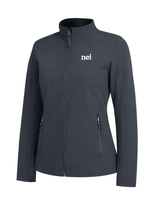 Charcoal Grey Womens Core Soft Shell Jacket w/NEI Logo