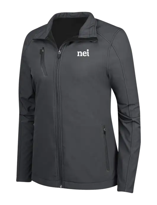 Dark Grey Womens Welded Softshell Jacket w/NEI Logo