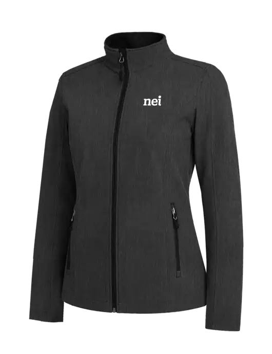 Black Charcoal Heather Womens Core Soft Shell Jacket w/NEI Logo