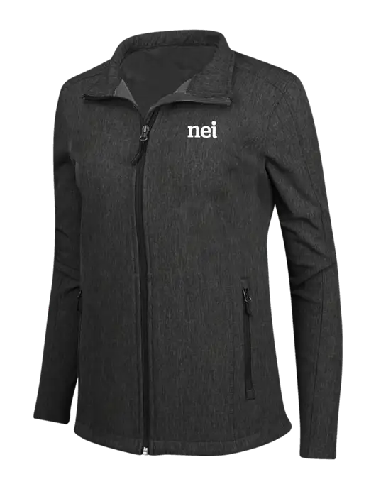 Black Charcoal Heather Womens Core Soft Shell Jacket w/NEI Logo