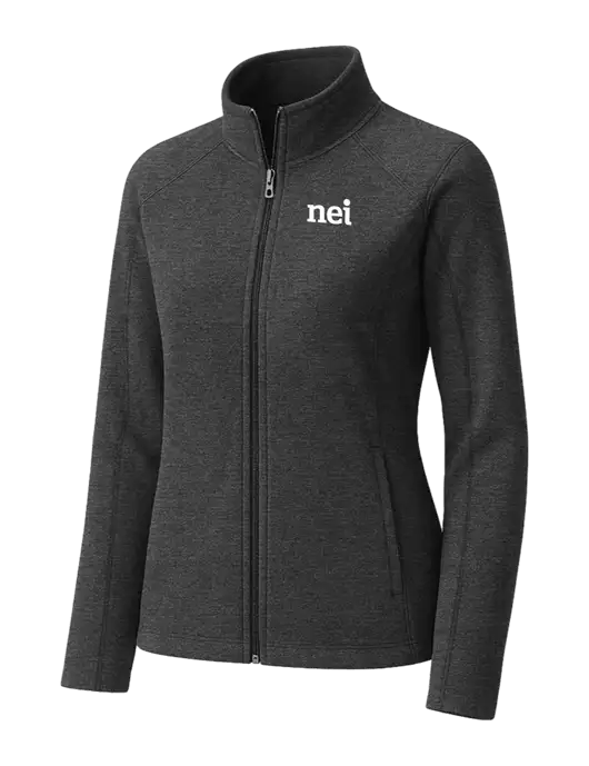 Charcoal Womens Heather Microfleece Full-Zip Jacket w/NEI Logo