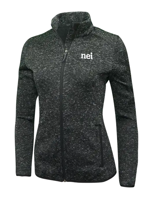 Black Heather Womens Sweater Fleece Jacket w/NEI Logo