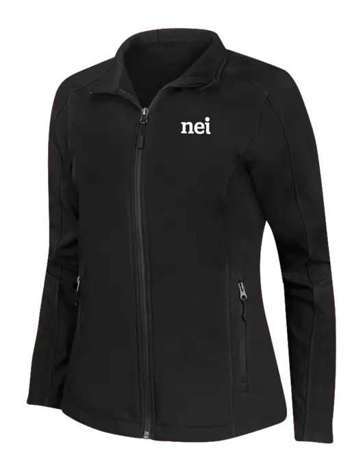 Black Womens Core Soft Shell Jacket w/NEI Logo