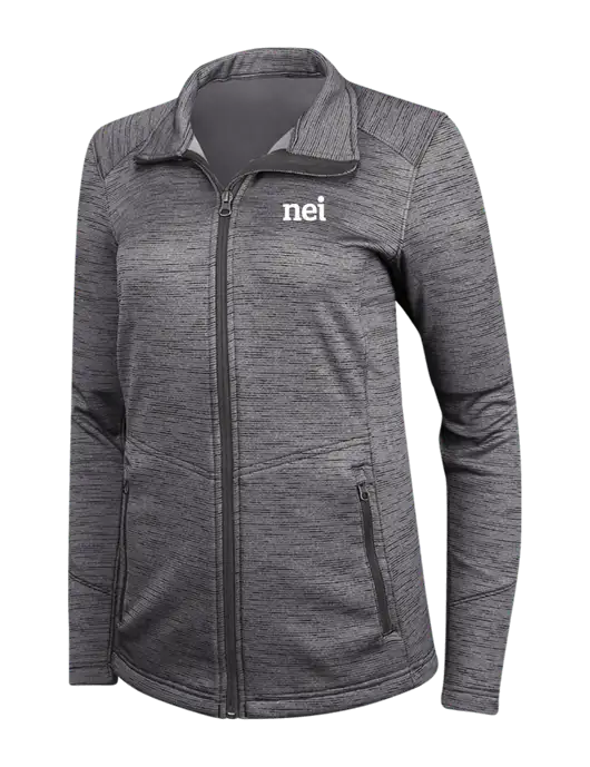 Womens Dark Grey Digi Stripe Fleece Jacket w/NEI Logo