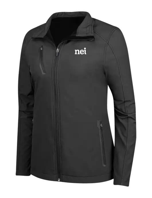 Black Womens Welded Softshell Jacket w/NEI Logo
