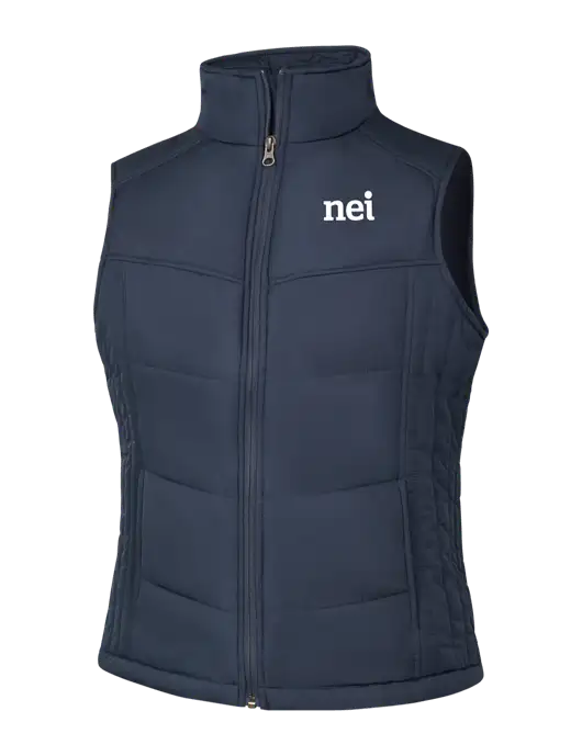  Womens Dark Slate/Black Puffy Vest w/NEI Logo