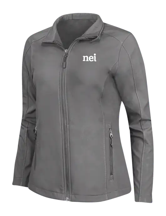 Medium Grey Womens Core Soft Shell Jacket w/NEI Logo