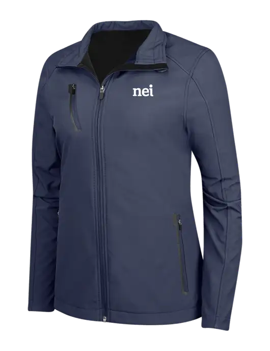 Navy Womens Welded Softshell Jacket w/NEI Logo