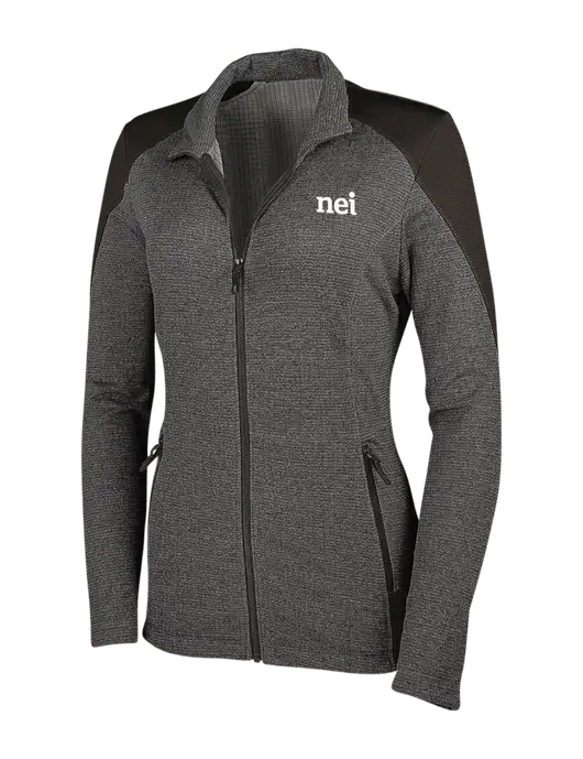 Medium Grey Heather Womens Grid Fleece Jacket w/NEI Logo