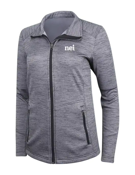 Medium Grey Womens Digi Stripe Fleece Jacket w/NEI Logo