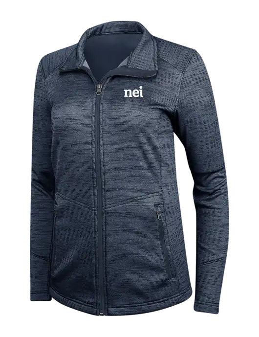 Navy Womens Digi Stripe Fleece Jacket w/NEI Logo